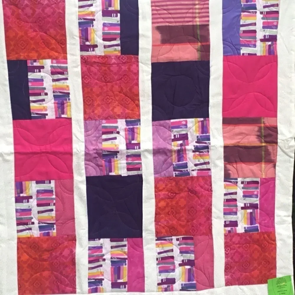NWT. Hand Crafted Let’s Read Fuschia Quilt